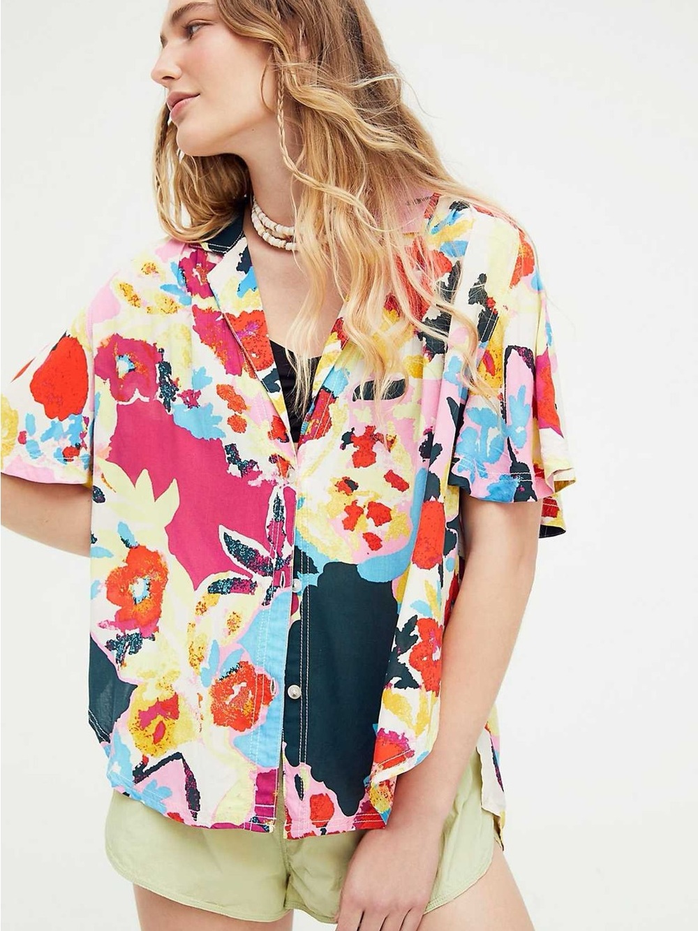 We The Free Multicolor Floral Button-Down Shirt